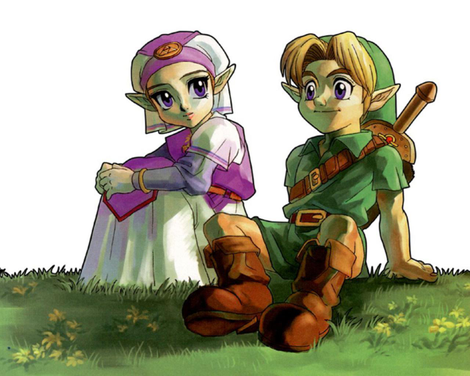 Official art for The Legend of Zelda: Ocarina of Time (1998). I always wanted a tattoo of this.